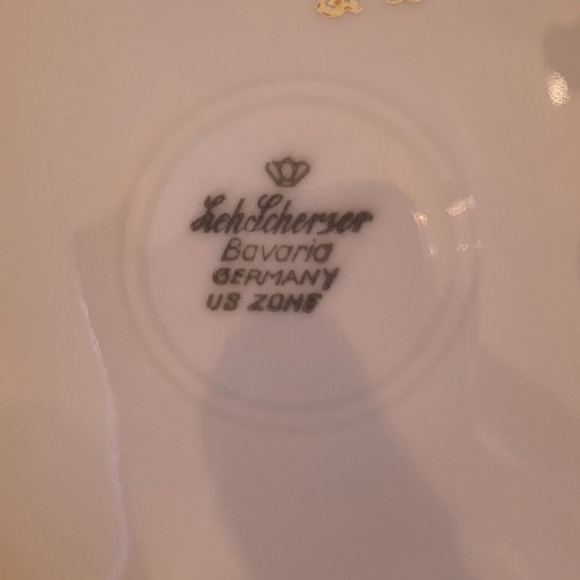 VTG Zeh Scherzer Lg Round Covered Dish Footed 2 Handled Gold Floral Balvarian - Picture 5 of 13